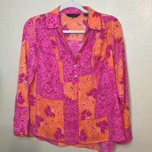 Investment Petites Pink and Orange Floral Blouse